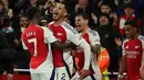 Di menit ke-73, Arsenal menggandakan keunggulan lewat aksi William Saliba. (Adrian Dennis/AFP)