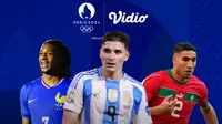 Olimpide 2024 - Michael Olise, Julian Alvarez, Achraf Hakimi (Bola.com/Adreanus Titus)