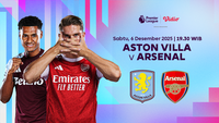 Jadwal Live Streaming Liga Inggris 2025/26: Aston Villa vs Arsenal Tayang di Vidio