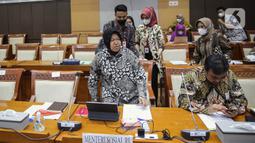 Rapat membahas Pelaksanaan Program dan Anggaran Tahun 2023 Kementerian Sosial. (Liputan6.com/Faizal Fanani)