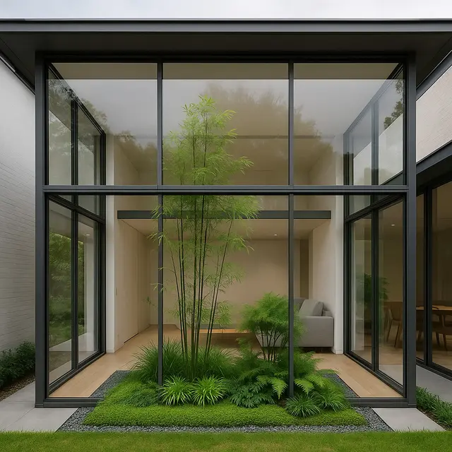 Model Rumah Modern dengan Taman Mini Depan Biar Lebih Fresh (Foto: ChatGPT)