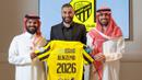 Presiden Al Ittihad, Anmar Bin Abdullah Alhailae, menyebut perekrutan Benzema adalah tonggak bersejarah bagi klub yang bermarkas di Jeddah itu. (Photo by jorge ferrari / Saudi Pro League / AFP)
