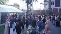 Acara halal bihalal Idul Fitri 1440 H di halaman depan KJRI Melbourne di Australia pada Sabtu (8/6/2019). (ANTARA Foto/HO/KJRI Melbourne/Yuni)
