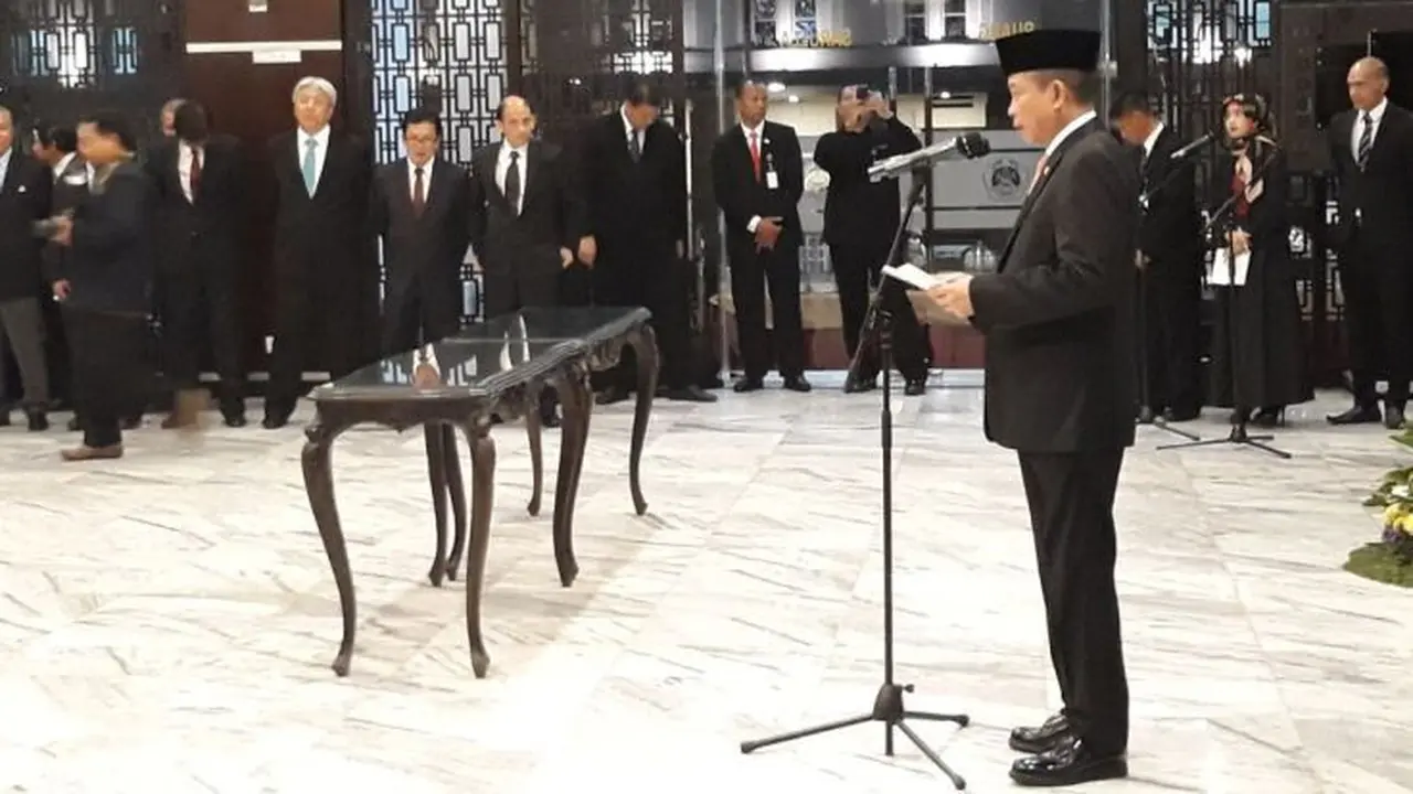 Jonan Lantik 22 Pejabat Baru Kementerian ESDM. (Ilyas/Liputan6.com)