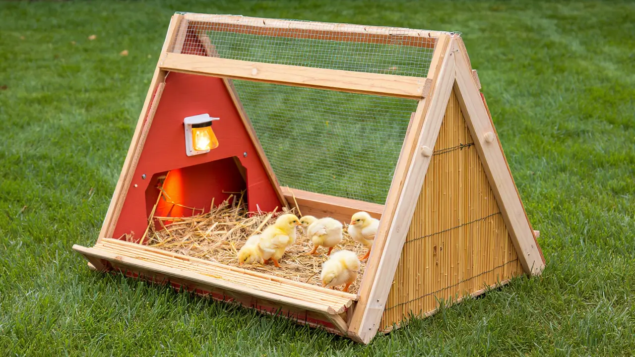 Model Kandang Ayam Umbaran Segitiga dari Barang Bekas (Foto: Reve Art AI)