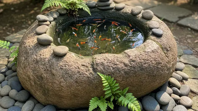 Model Kolam Ikan Minimalis Batu Alam Bikin Rumah Adem dan Estetik. AI