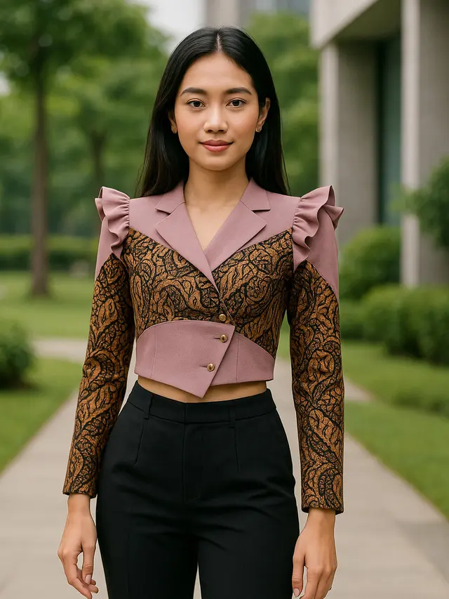 7 Model Blazer Crop Top Batik Lengan Panjang, Tampil Elegan dan Modern di Setiap Acara