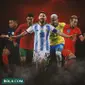 Ilustrasi - Lionel Messi, Harry Kane, Kylian Mbappe, Neymar, Cristiano Ronaldo Piala Dunia 2022&nbsp;(Bola.com/Bayu Kurniawan Santoso)