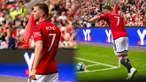 Pemain baru Manchester United, Mason Mount melakukan debutnya saat laga pramusim melawan Leeds United di Ullevaal Stadium, Oslo, Rabu (12/7/2023). (Twitter/@ManUtd)