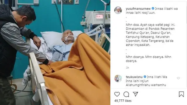 Unggahan ustaz Yusuf Mansur. (Foto: Dok. Instagram @yusufmansurnew)