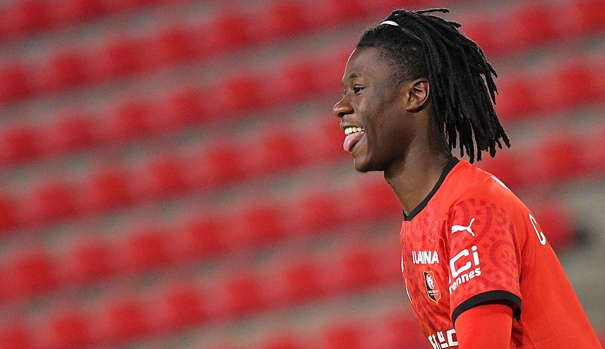 4. Eduardo Camavinga (Rennes) - Pemain berusia 18 tahun ini tampil menawan dan mampu menjadi pilar utama di lini tengah Rennes. Camavinga kini memiliki bandrol sebesar 60 juta euro atau setara dengan Rp1 triliun. (AFP/Loic Venance)