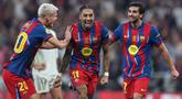 Kemenangan Barcelona atas Real Madrid dalam partai final Piala Super Spanyol 2026 tak lepas dari penampilan gemilang Raphinha. (AFP/Haitham Al-Shukairi)