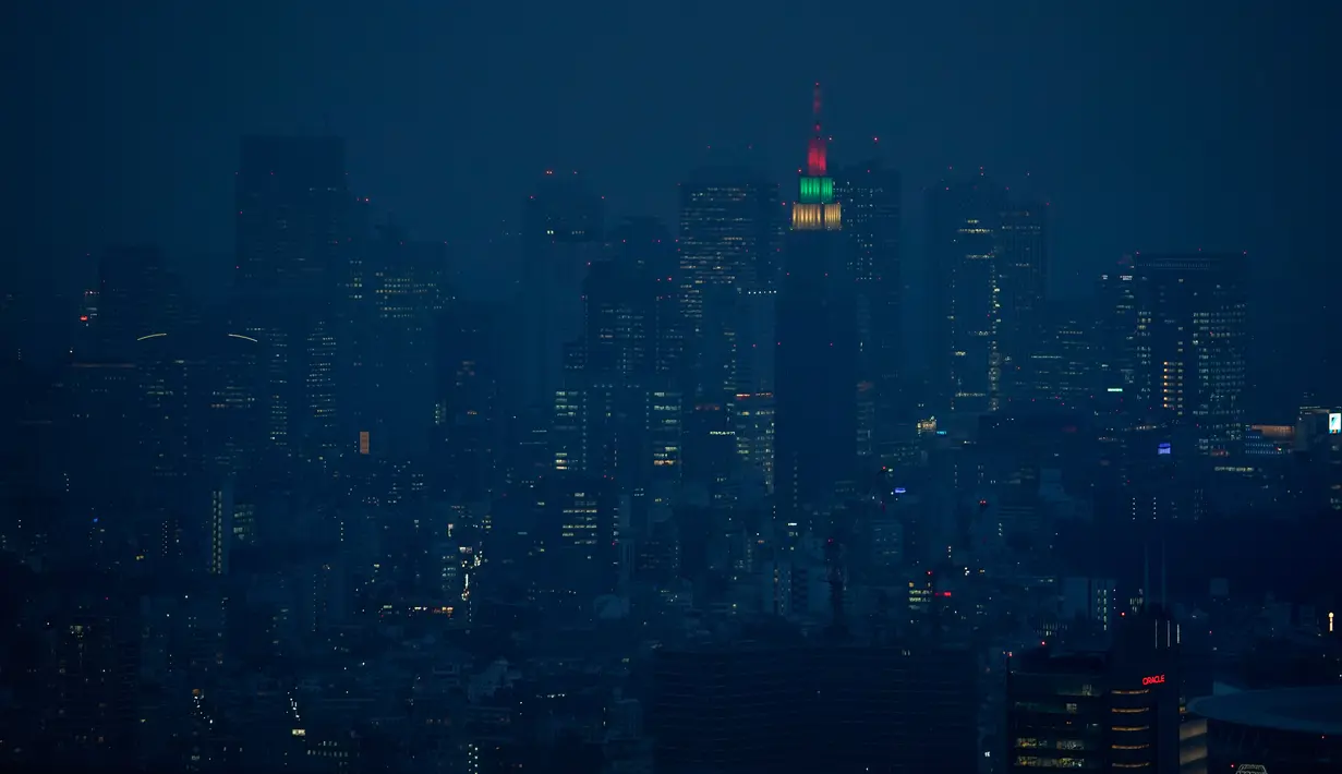 Gambar pada 19 Agustus 2019 memperlihatkan pemandangan cakrawala Tokyo terlihat dari dek observasi Menara Roppongi Hills. Wisatawan dapat melihat berbagai gedung pencakar langit yang semua tertata rapi di kota terkenal sibuk ini. (AP Photo/Jae C. Hong)