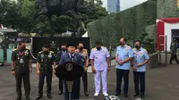 Menteri Pertahanan Prabowo Subianto dalam konferensi pers usai menggelar rapim. (Foto: Delvira Hutabarat/Liputan6.com).