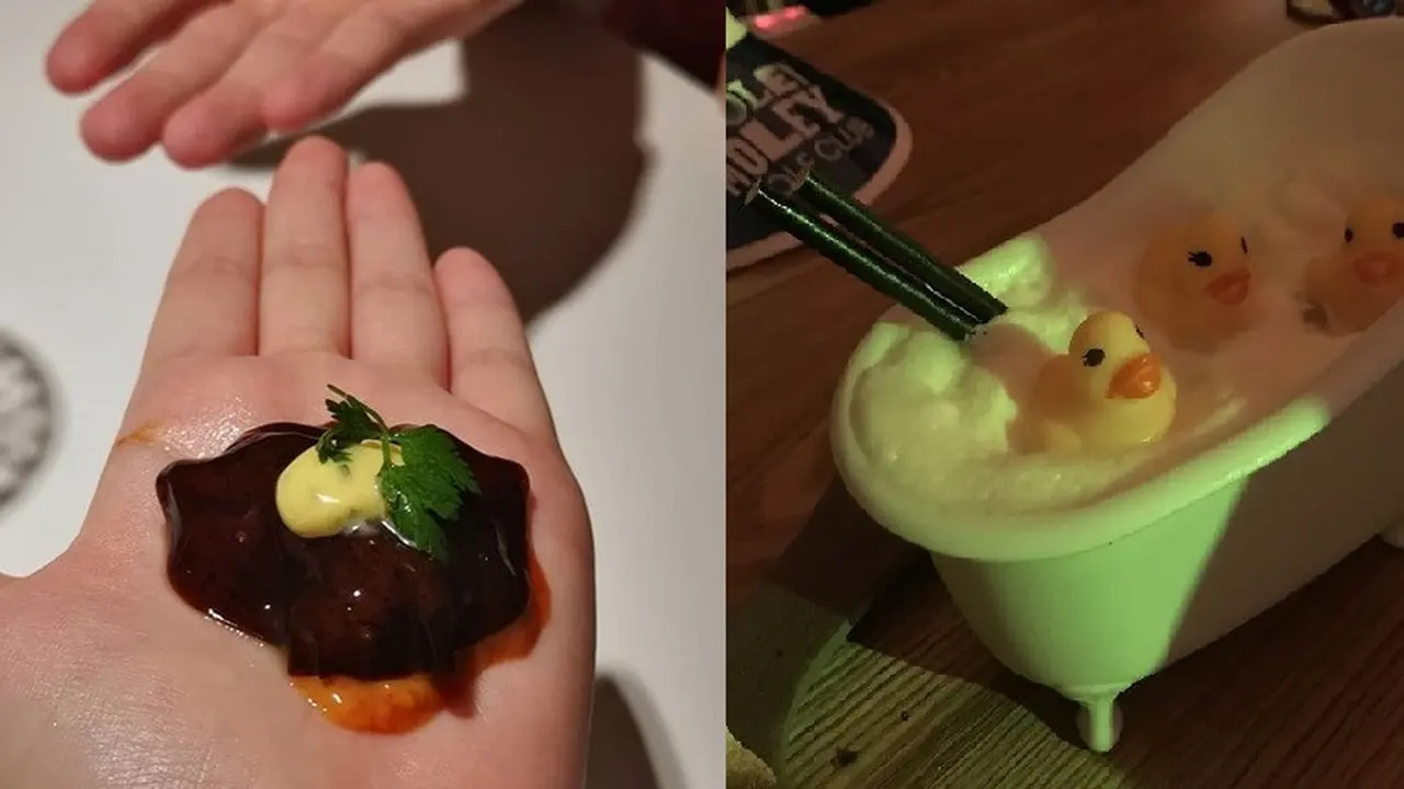 potret nyeleneh restoran sajikan makanan