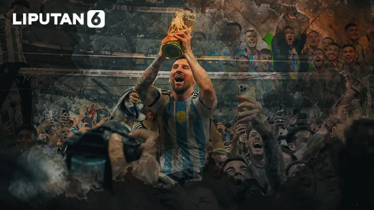 Banner Lionel Messi Bawa Argentina Juara Piala Dunia 2022