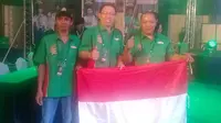 Tiga mekanik sepeda motor Indonesia mengikuti kompetisi Castrol Asia Pacific Mechanic Contest 2018 di Thailand. (Maria/Liputan6.com)