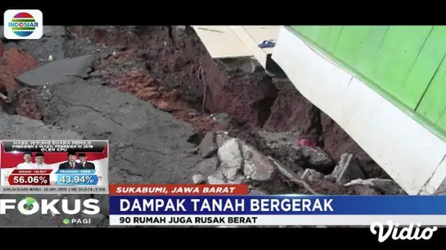 Fenomena tanah bergerak di Sukabumi membuat kondisi tanah di sekitar TPU setempat porak-poranda.