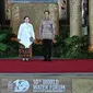Presiden Joko Widodo (Jokowi), saat menyambut hangat Ketua DPR RI Puan Maharani ketika menghadiri welcoming dinner untuk para delegasi Forum Air Dunia ke-10 (The 10th World Water Forum/WWF) di Taman Budaya Garuda Wisnu Kencana (GWK), Bali. (Foto: Ist/vel)
