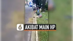 thumbnail nabrak gara-gara main hp