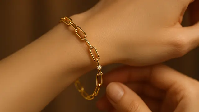 Model Gelang Emas Paperclip Chain