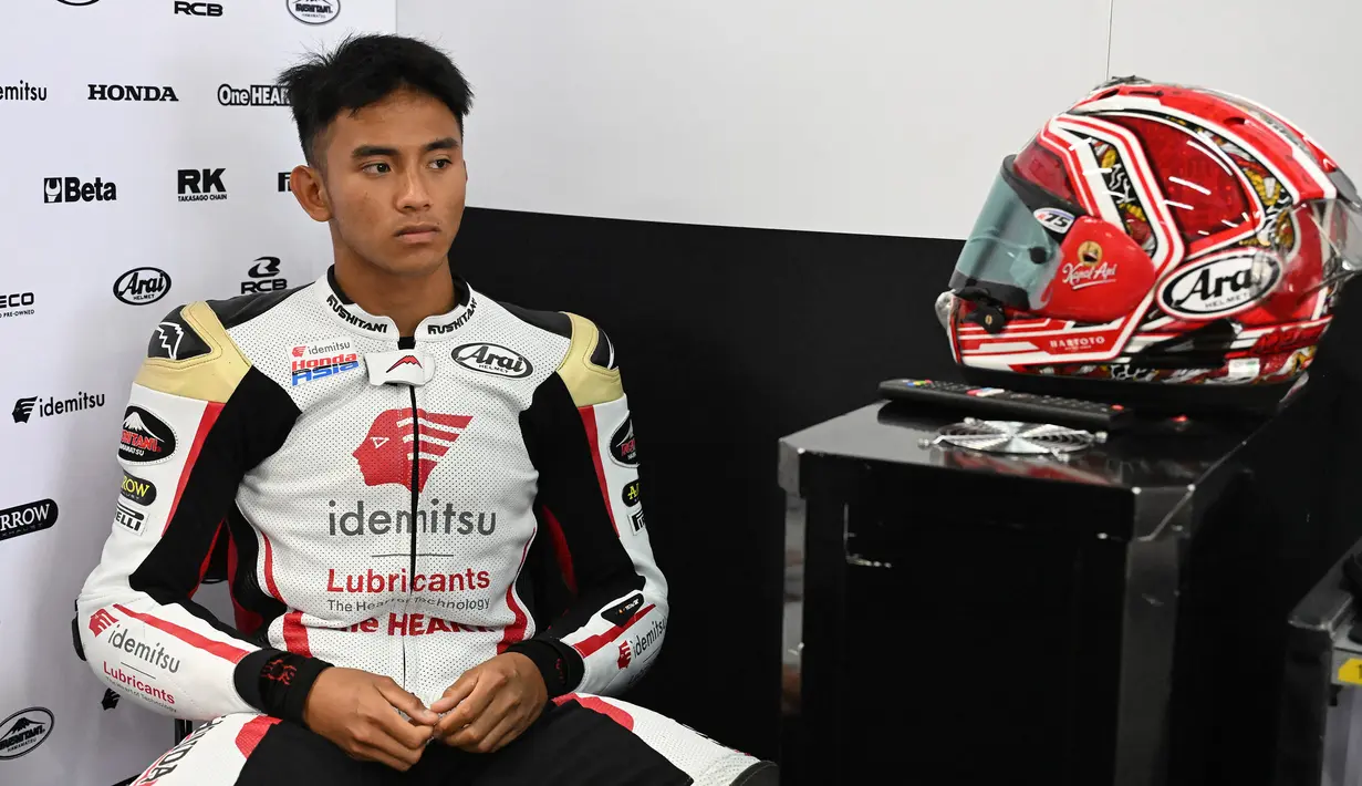 Mario akan bertarung tanpa rekannya, Somkiat Chantra pada balapan yang berlangsung di Sirkuit Motegi, Motegi, Jepang. (AFP/Toshifumi Kitamura)