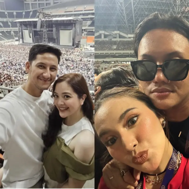 Gaya Artis Nonton Konser Bruno Mars Bersama Pasangan