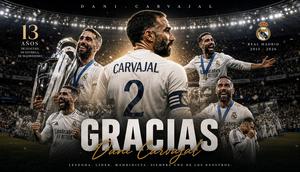 Cover perpisahan Dani Carvajal di Real Madrid. (Bola.com/AI Generated)
