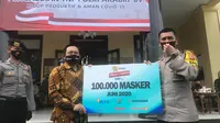Bantuan 100 Ribu Masker Emtek Peduli Corona Diserahkan Kepada Kapolda Jawa Barat