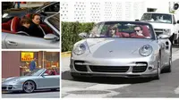 Arnold bersama dengan anaknya, Pattrick, nampak sangat menikmati desiran angin kota Los Angeles saat mengendarai Porsche 911.