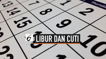 Kementerian Koordinator Bidang Pembangunan Manusia dan Kebudayaan Puan Maharani mengumumkan jadwal libur dan cuti di 2020. Tahun depan, dipastikan akan  ada 16 hari libur nasional dan 4 hari cuti bersama.