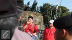 Sejumlah massa aksi gabungan dari Save NKRI berunjuk rasa di sekitar patung kuda di jalan Merdeka Barat, Jakarta, Minggu (8/1). Dalam aksinya tersebut massa menuntut di bubarnya FPI (Front Pembela Islam). (Liputan6.com/Helmi Affandi)