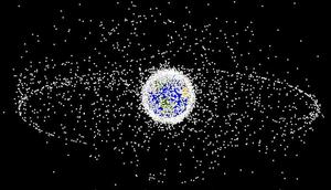 Ilustrasi sampah antariksa di orbit Bumi (NASA)