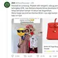 Reihana Kadinkes Lampung viral di internet karena mengenakan tas mewah dan bernampilan nyentrik dengan model hijab unik. (Foto: screenshot Twitter @PartaiSocmed).