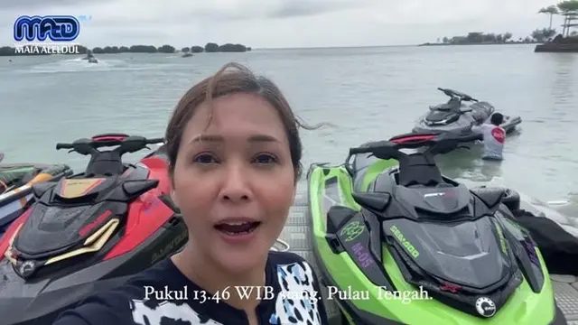 6 Momen Maia Estianty Liburan Bareng Mey Chan dan Richard Kyle, Kehujanan di Tengah Laut