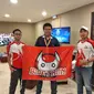 Bersama Kapten Tim Bigetron Indonesia, Robby (kanan) dan player Bagus, usai pertarungan PMSC 2018.