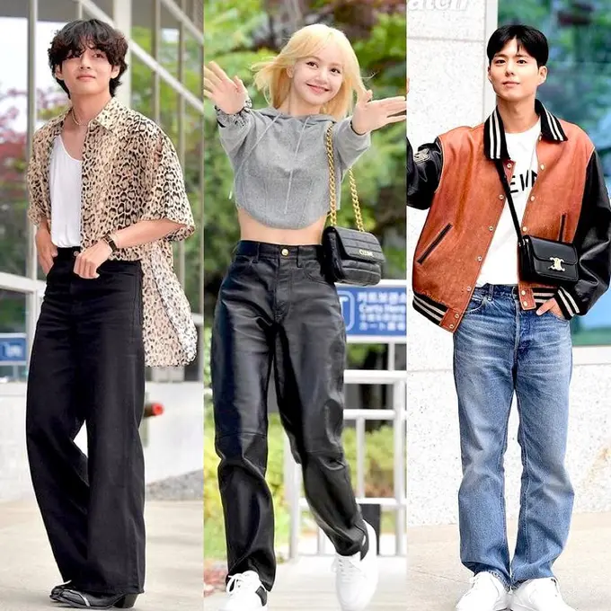 Tampilan Serba Celine V BTS, Lisa BLACKPINK dan Park Bo Gum Saat Berangkat Bareng Menuju Paris