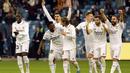 Real Madrid akhirnya menjadi pemenang dalam babak adu penalti dengan skor 4-3. (AFP/Giuseppe Cacace)