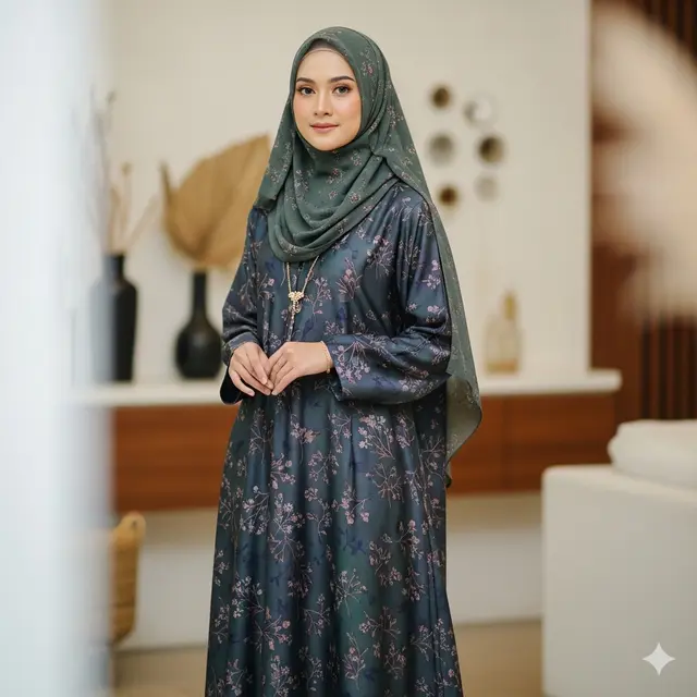 Model Gamis Syari Simple tapi Mewah yang Lagi Jadi Incaran Muslimah (Image by ChatGPT)