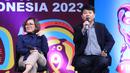 <p>Direktur Indonesia Entertainment Group (IEG), Hendy Lim (kanan) bersama Director Programming SCM, Harsiwi Achmad dalam konferensi pers pengumuman SCM sebagai pemegang hak siar Piala Dunia U-17 2023, Selasa (3/10/2023) di SCTV Tower, Jakarta. (Bola.com/Muhammad Iqbal Ichsan)</p>