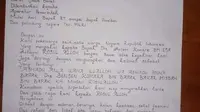 Surat penyataan warga mengakui Sensen sebagai rasul Alloh  (Liputan6.com/Jayadi Supriadin)