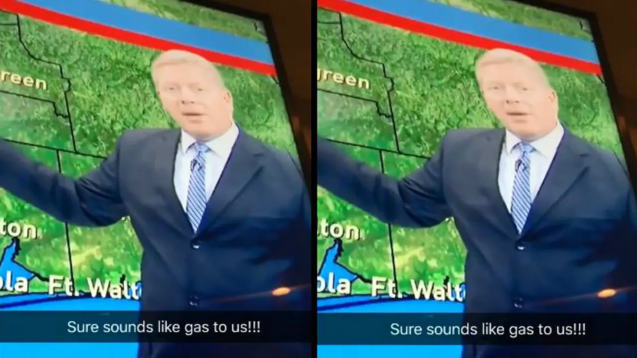 Presenter diduga kentut saat siaran langsung dan videonya menjadi viral. (Screen Grab)