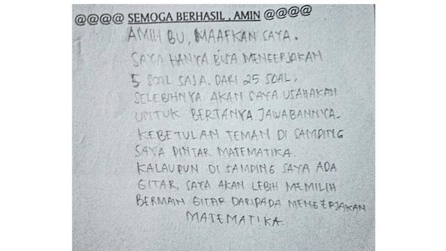 6 Jawaban Murid SD di Soal Ujian Matematika Ini Pakai Kata-Kata, Kocak