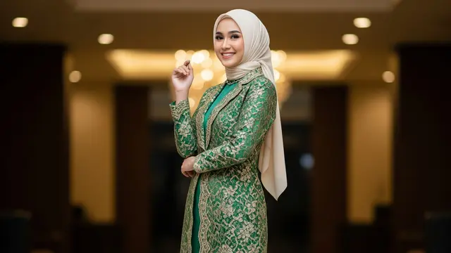 Model Gamis Brokat Blazer Panjang