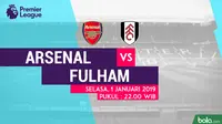 Jadwal Premier League 2018-2019 pekan ke-21, Arsenal vs Fulham. (Bola.com/Dody Iryawan)