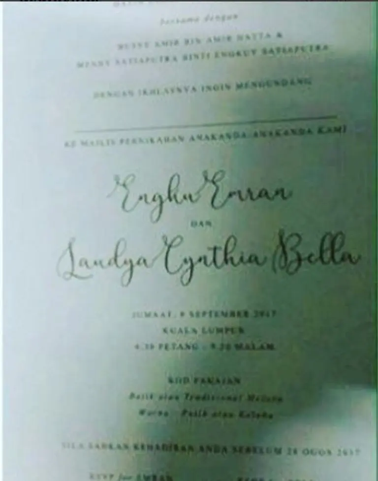 Ini bentuk undangan pernikahan Laudya Cynthia Bella (Foto: Instagram)