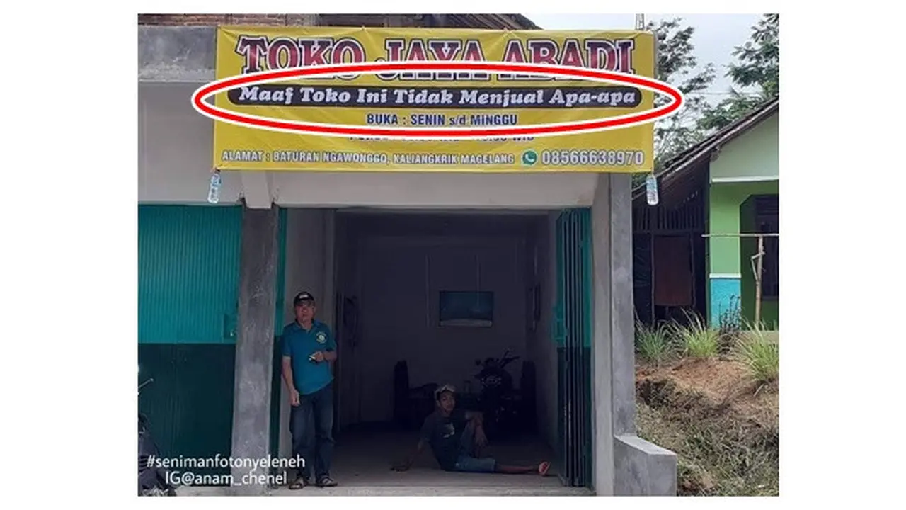 Potret Spanduk di Toko Ini Nyeleneh Abis, Bikin Emosi