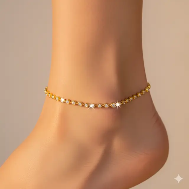 Model Gelang Kaki Emas yang Tidak Norak. (via Gemini)