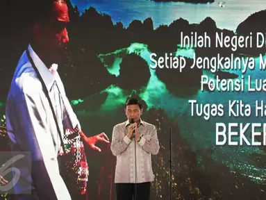 Menkopolhukam Wiranto memberikan sambutan dalam acara Rembuk Nasional 2016 di Jakarta, Senin (24/10). Rembuk Nasional ini digelar bertepatan dengan dua tahun pemerintahan Jokowi-JK, yang dilantik pada 20 Oktober 2014 lalu. (Liputan6.com/Faizal Fanani)