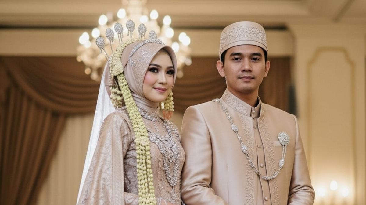 6 Gamis Couple Kombinasi Brokat untuk Pernikahan, Serasi dan Elegan